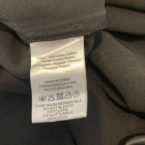 Sau Lee Penelope Halter Tie Neck Draped Black Maxi Gown Size 8 - Picture 16 of 16